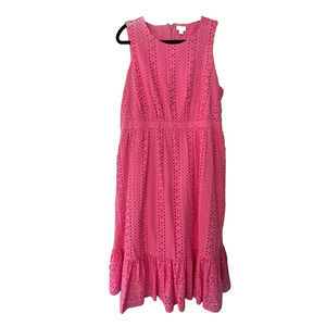 J. Crew Women's Pink Eyelet Dress Size 14